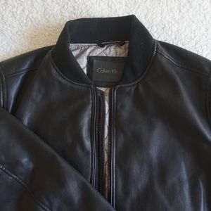 Calvin Klein Genuine Leather Bomber Jacket